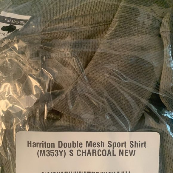 NWT HARRITON DOUBLE MESH SPORT SHIRT CHARCOAL SMALL, LARGE & XL - Picture 5 of 10